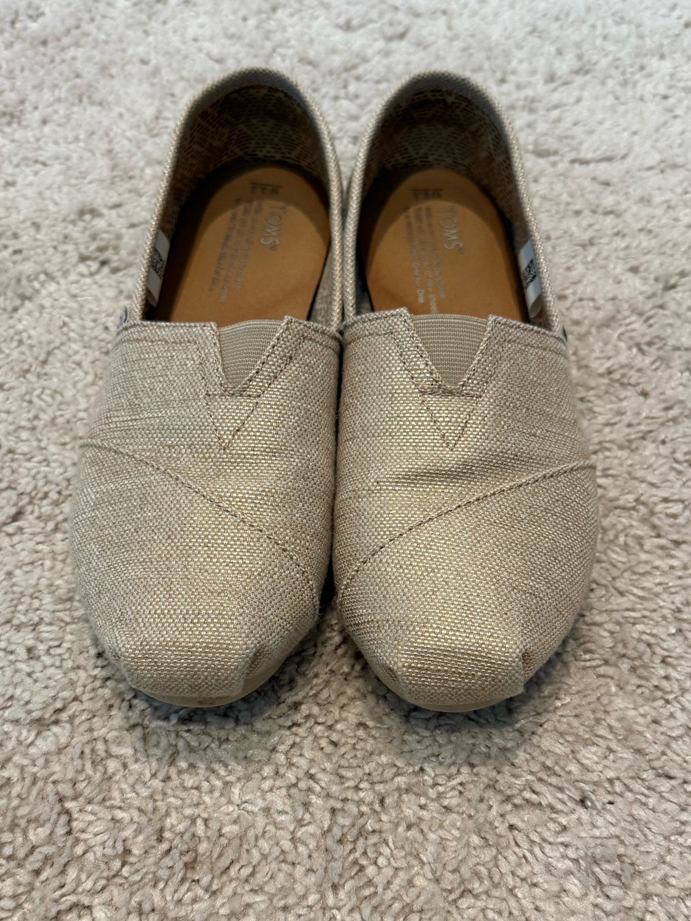 Toms Beige/Gold Canvas Classics